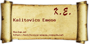 Kalitovics Emese névjegykártya